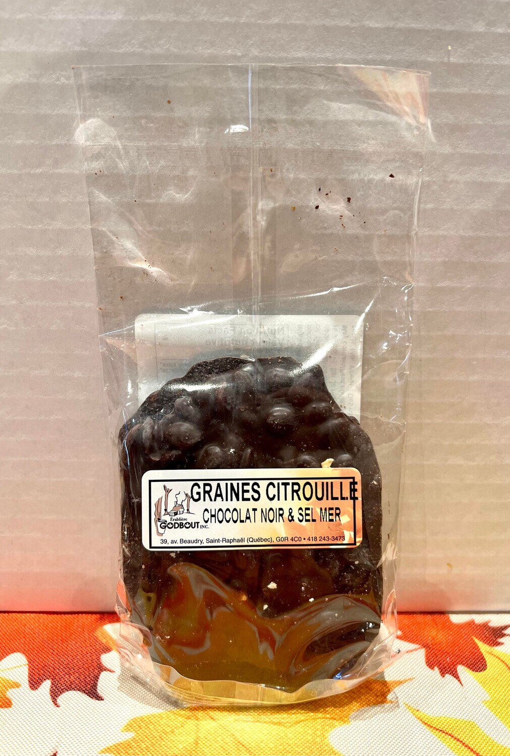 Graines de citrouille au chocolat noir et sel de mer - Pumpkin seeds with dark chocolate and sea salt