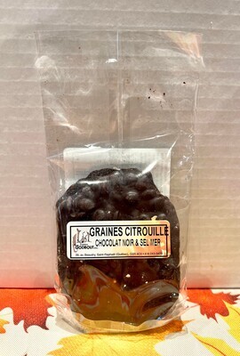 Graines de citrouille au chocolat noir et sel de mer - Pumpkin seeds with dark chocolate and sea salt