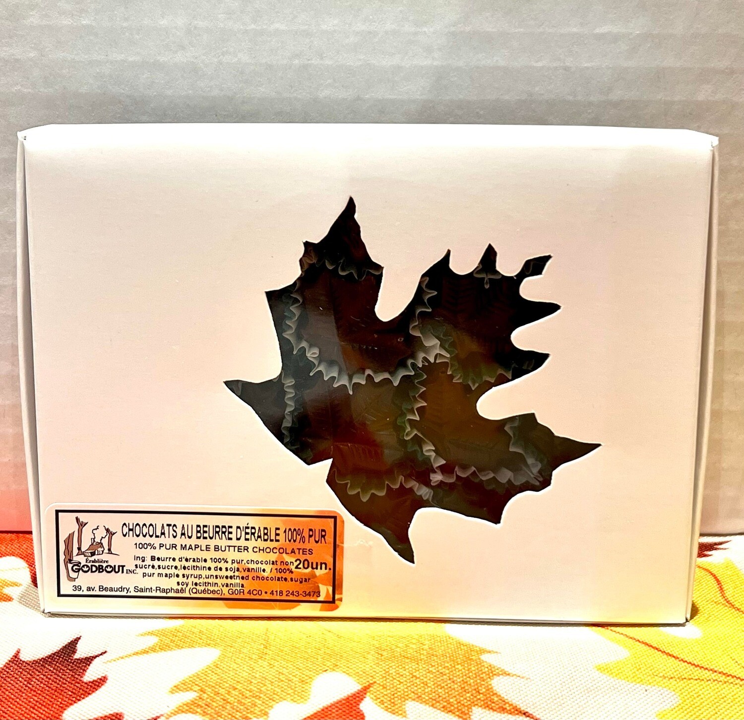 Petits chocolats fourrés au beurre d&#39;érable 20 unités - Small Chocolates Filled with Maple Butter 20 Units