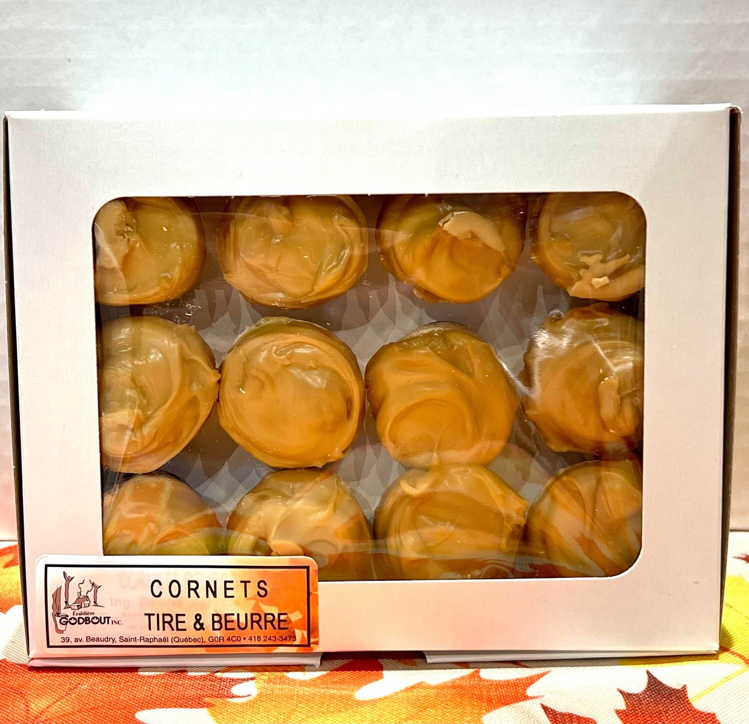 Cornets beurre et tire d&#39;érable 12 unités - Butter and Maple Taffy Cones 12 Units