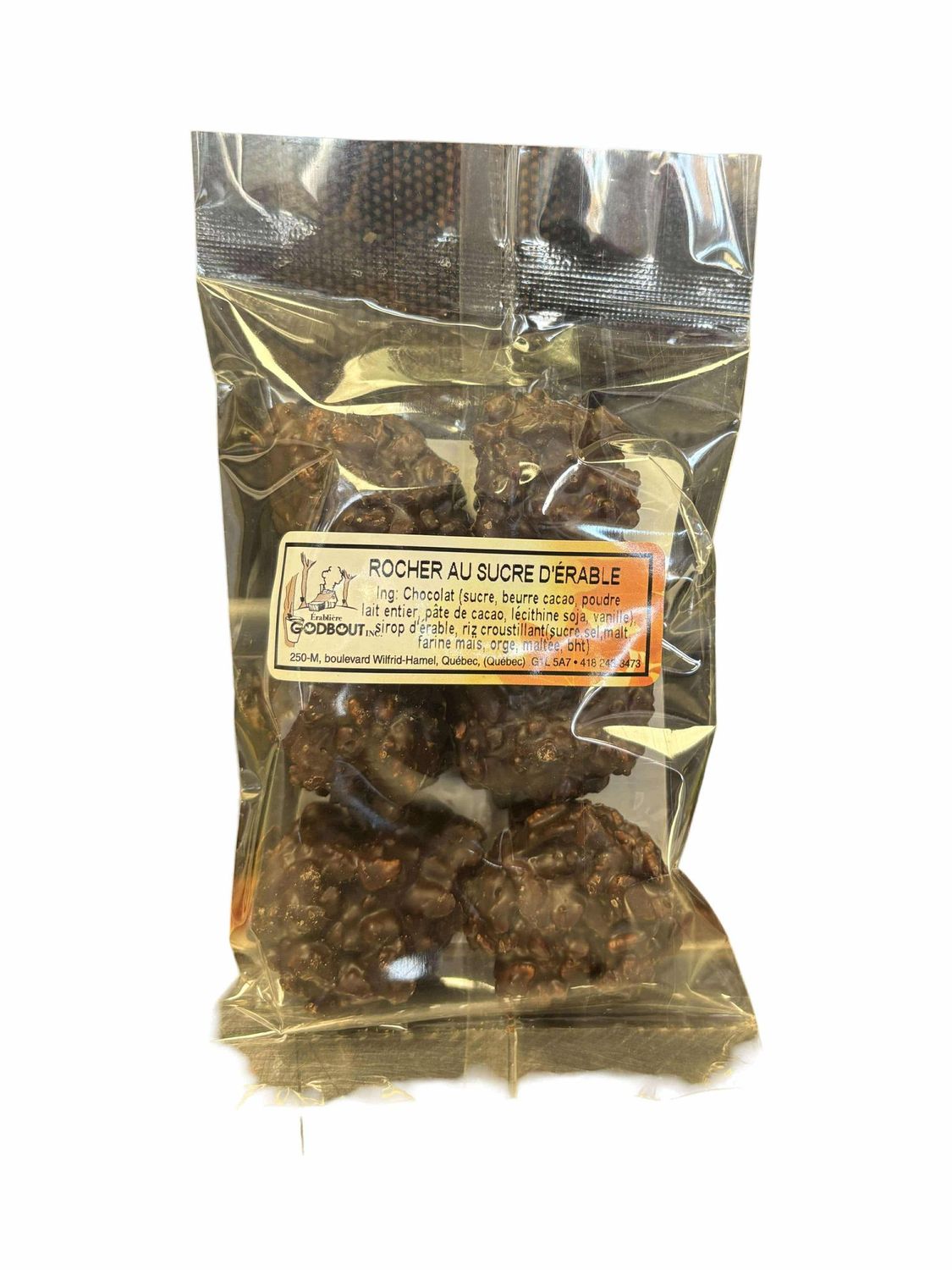 Rochers au sucre d&#39;érable et chocolat noir 90g - Maple Sugar and Dark Chocolate Rocks 90g