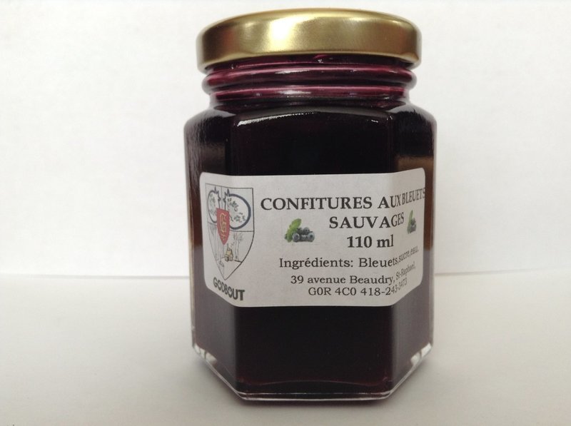 Confiture aux bleuets sauvages 110 ml - Wild blueberries jam 110 ml