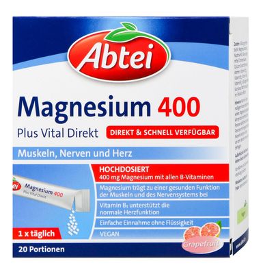 德國Abtei Magnesium 400 Plus Direkt, 20 入