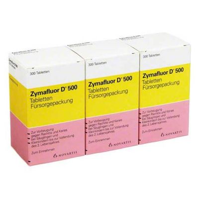 小哈氟Zymafluor  D 500氟錠  德國包裝 三盒裝900入