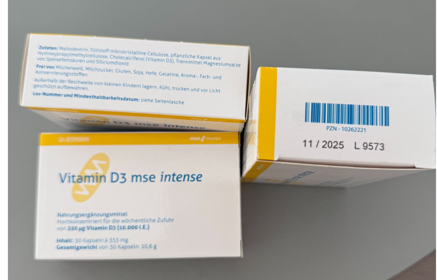 短效Dr. Enzmann 恩世蔓 維生素 D3  Vitamin D3 intense 10,000I.E.mse - 30粒 - 素食 (2025/11) 僅3盒