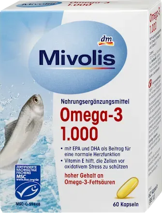 MivolisOmega-3, 1000，膠囊 60 顆