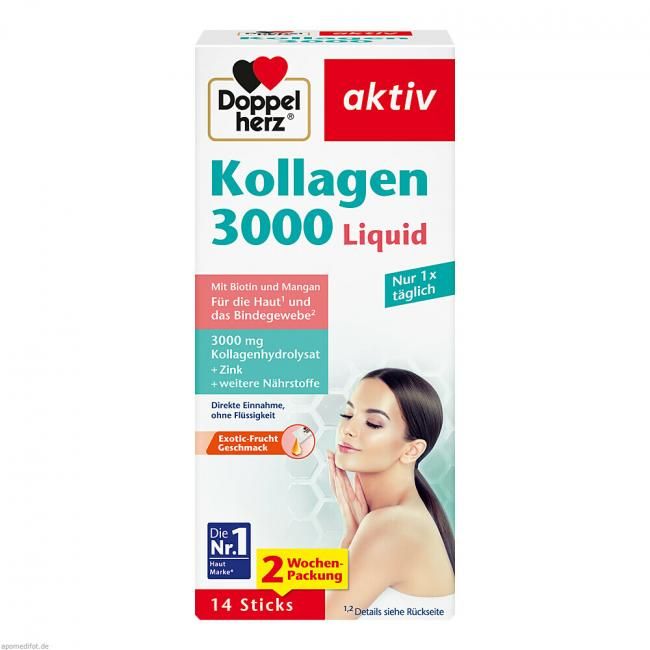 DOPPELHERZ Kollagen 膠原蛋白 3000 Liquid Sticks液體外出包 14X10 ml