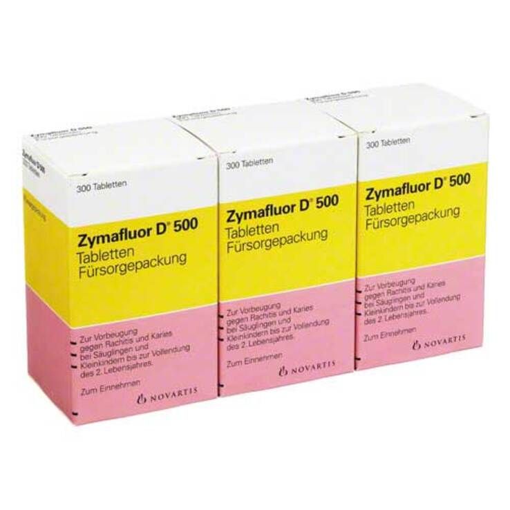 小哈氟Zymafluor 含 D 500氟 0.25 mg 錠  （含維他命Ｄ）德國包裝 三盒裝900入  (0 至 3 歲)