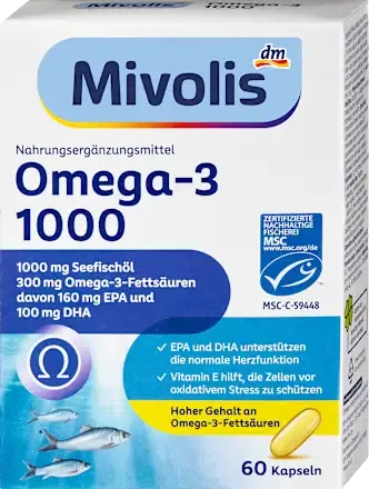 MivolisOmega-3, 1000，膠囊 60 顆
