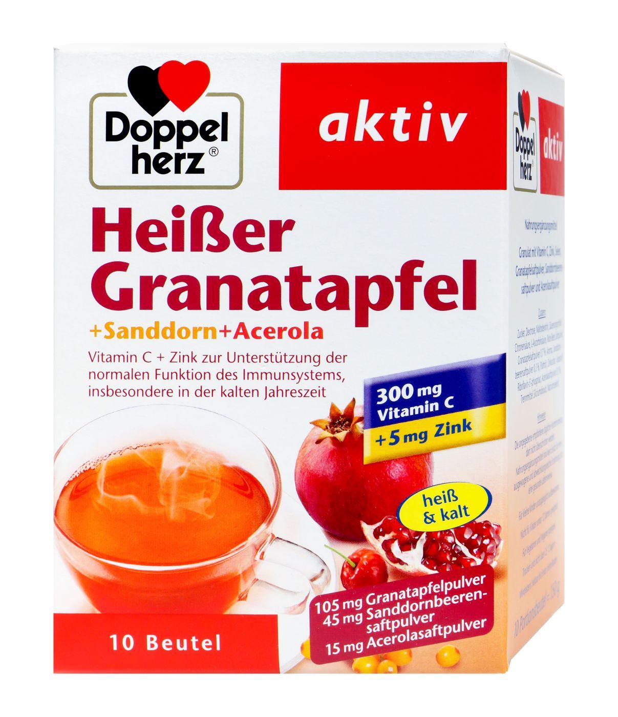 Doppelherz 熱石榴+沙棘+針葉櫻桃汁 Heißer Granatapfel + Sanddorn + Acerola 10 包
