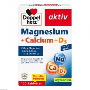 <托運限時購>德國多寶雙心DOPPELHERZ Magnesium鎂+Calcium+D3 ,100入 (有效期限12/2027)