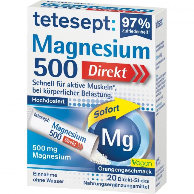 Tetesept高劑量 500毫克鎂 粉包 ,20入 Magnesium 500mg Nacht (有效期限01/2027)