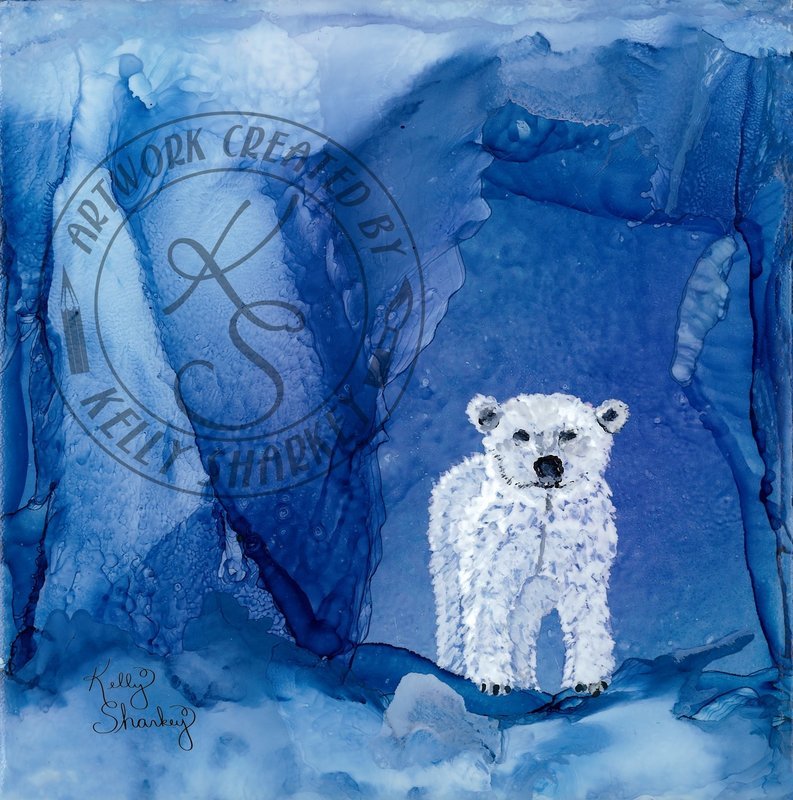 Limited Edition Print - 10" x 10" Ice Cave Polar Bear