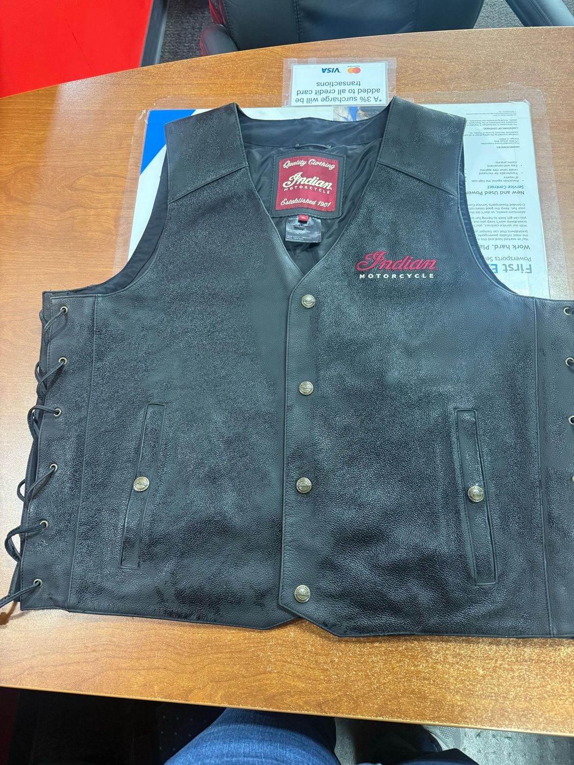 Men’s XL Indian Leather Vest Men’s XL Indian Leather Vest