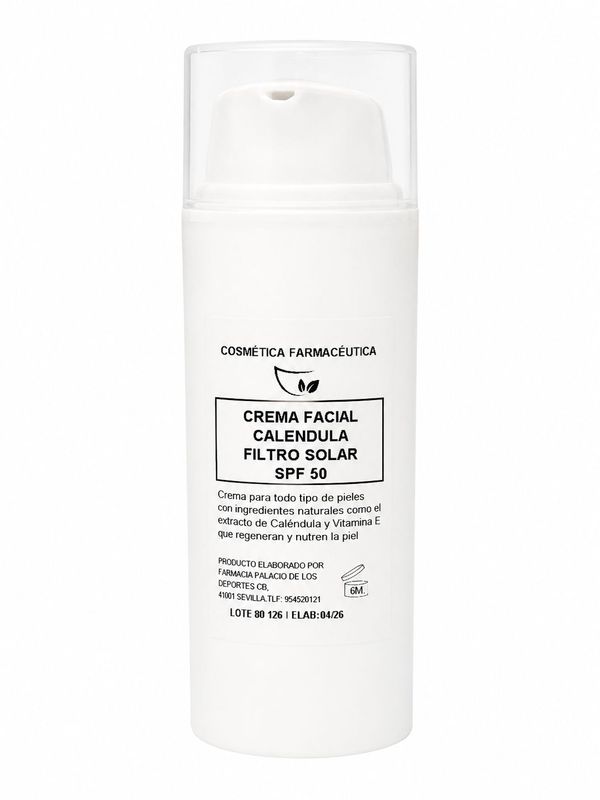 Crema facial de caléndula con protección solar