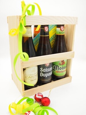COFFRET DECOUVERTE Bières Belges : Coffret en bois + 6 bières belges COFFRET DECOUVERTE Bières Belges : Coffret en bois + 6 bières belges