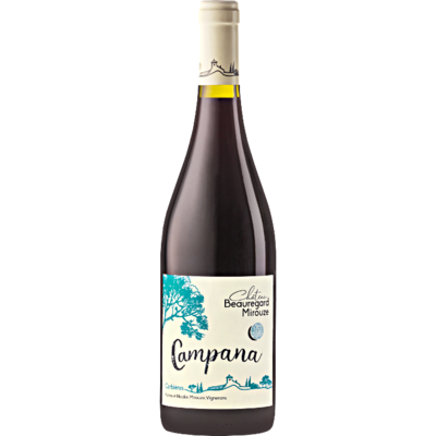 Château Beauregard Mirouze - Campana rouge - AOP Corbières 2020 (Syrah et Grenache) Vin Nature - Bouteille 75cl