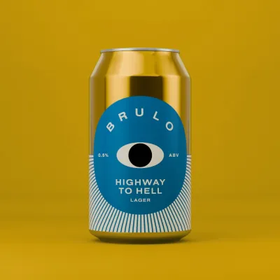 BRULO (UK) - Highway To Hell Lager - (Sans Alcool) - 0,5% - Canette 33cl