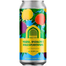 Vault City (UK SCT) - YUZU PEACH &amp; PASSION FRUIT // Sour Yuzu, Pêche &amp; Fruit de la passion // 4.9% - Canette 44cl
