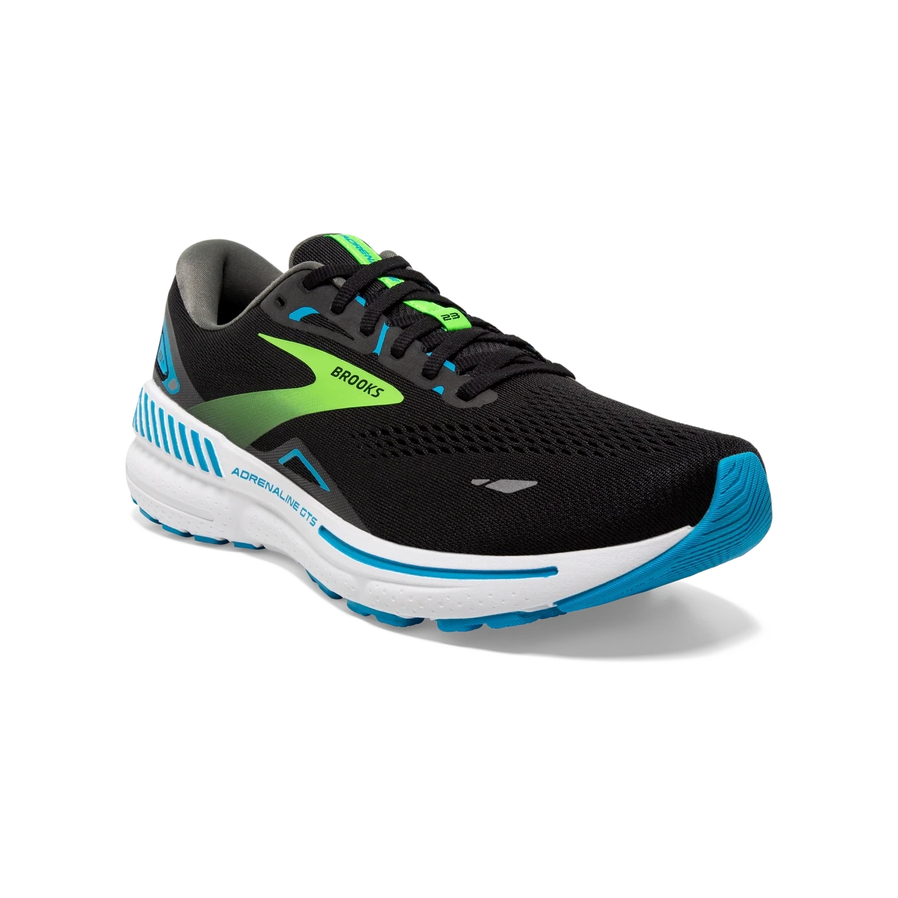 Brooks Adrenaline GTS 23 Wide Fit 2E Men&#39;s (black/ Hawaiian ocean/ green)