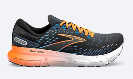 Brooks Glycerin 20  Mens Wide Black/Classic Blue/Orange