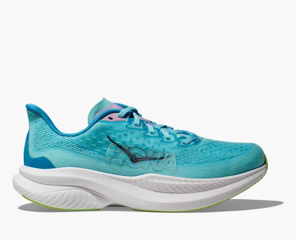 Women's HOKA Mach 6, Colour: Cloudless/ Waterpark, Size: UK 5.5