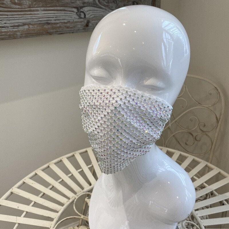 White Face Covering Mask (ab stone)