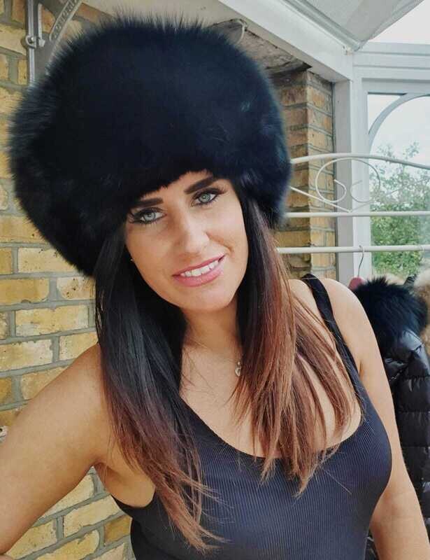 Leather &amp; Fox Hat (black)
