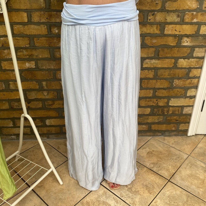 Silk Palazzo Trouser (pale blue)