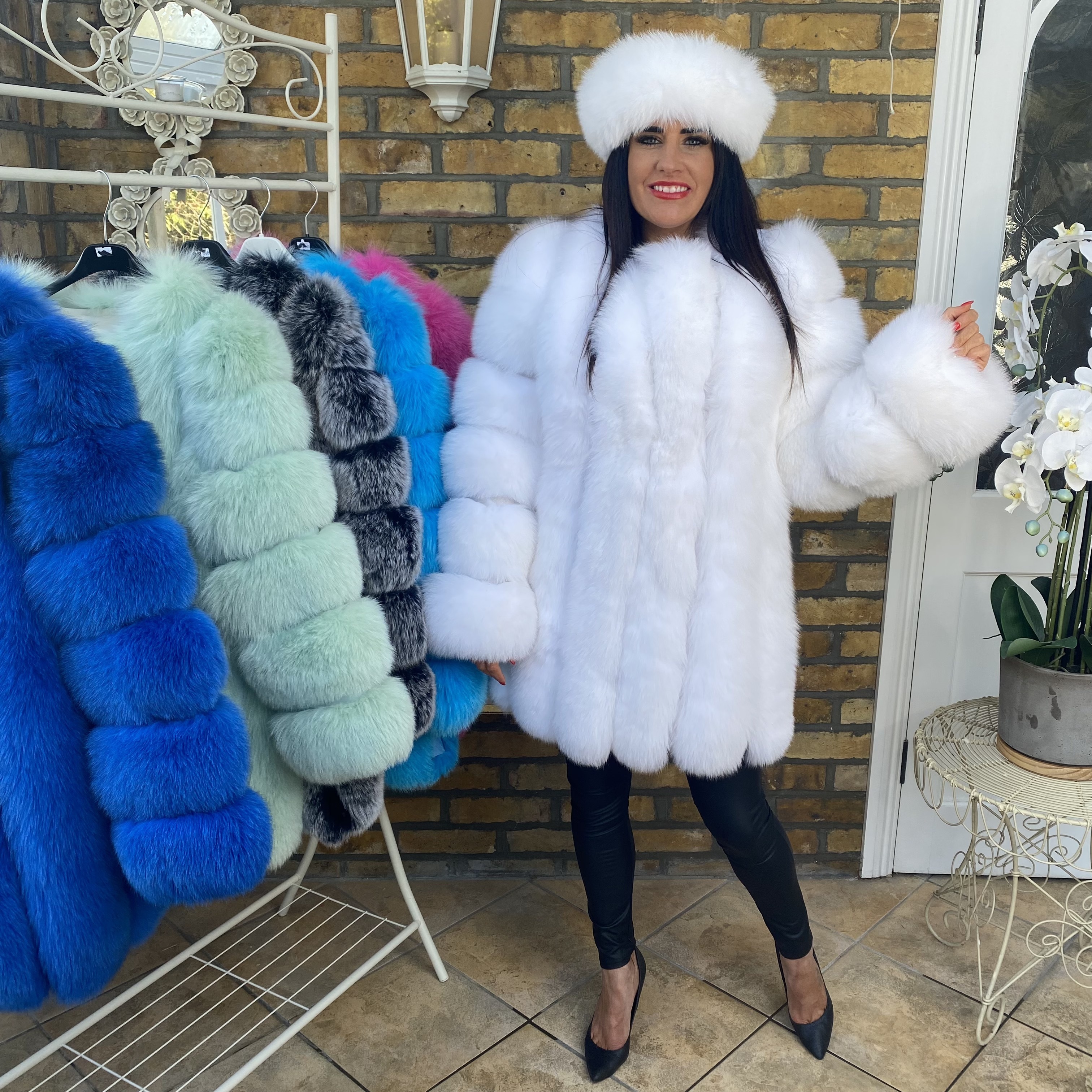 Luxury Fox Fur Coat (white)