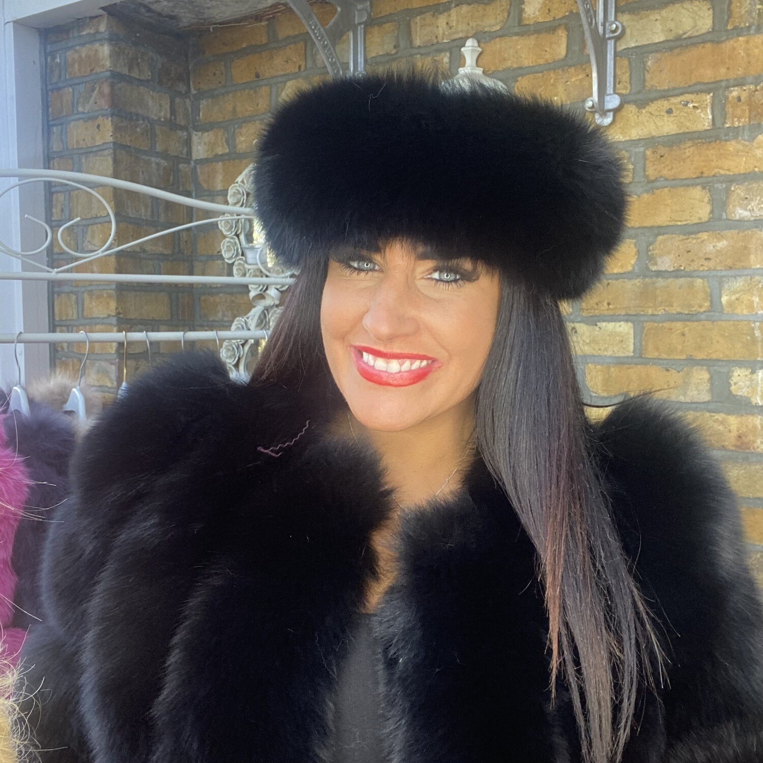 Black Fox Fur Headband