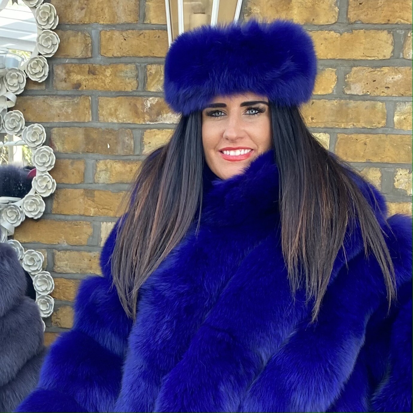 Royal Blue Fox Fur Headband