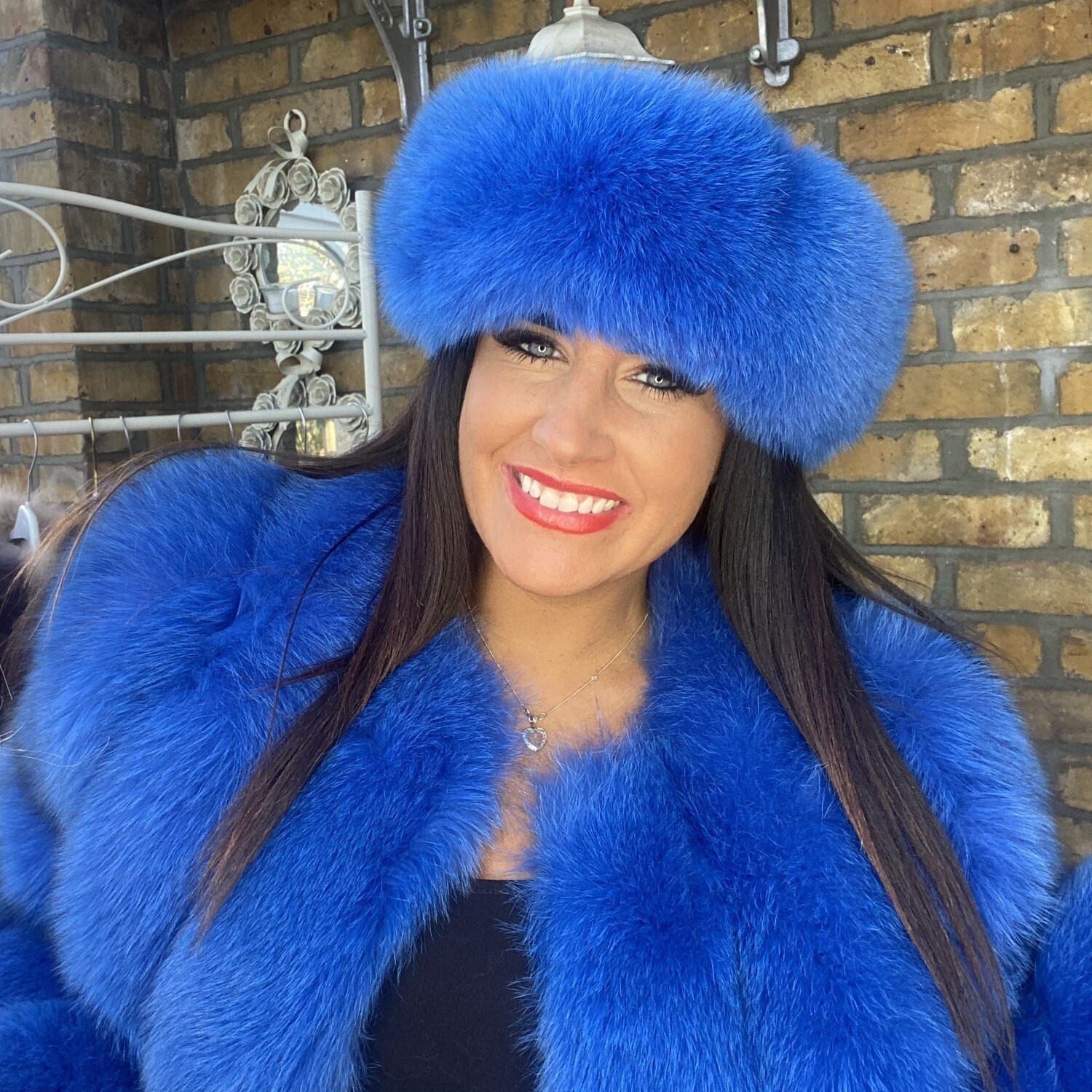 Blue Fox Fur Headband