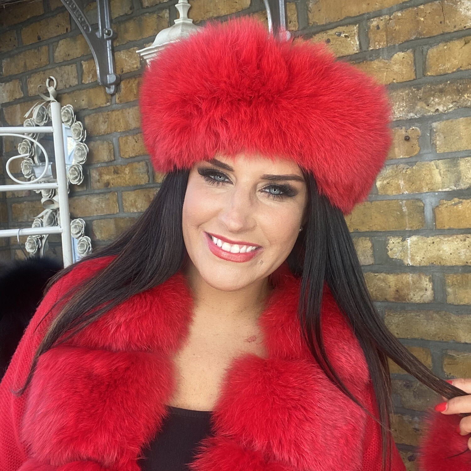 Fox Fur Headband (red)