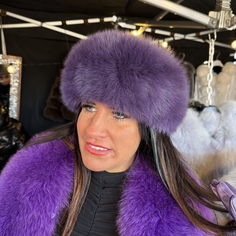 Fox Fur Headband (purple)
