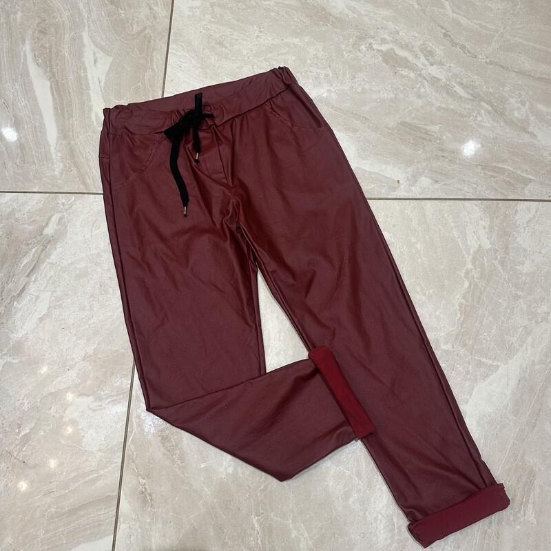 Leather Look Magic Trouser (bordeaux)