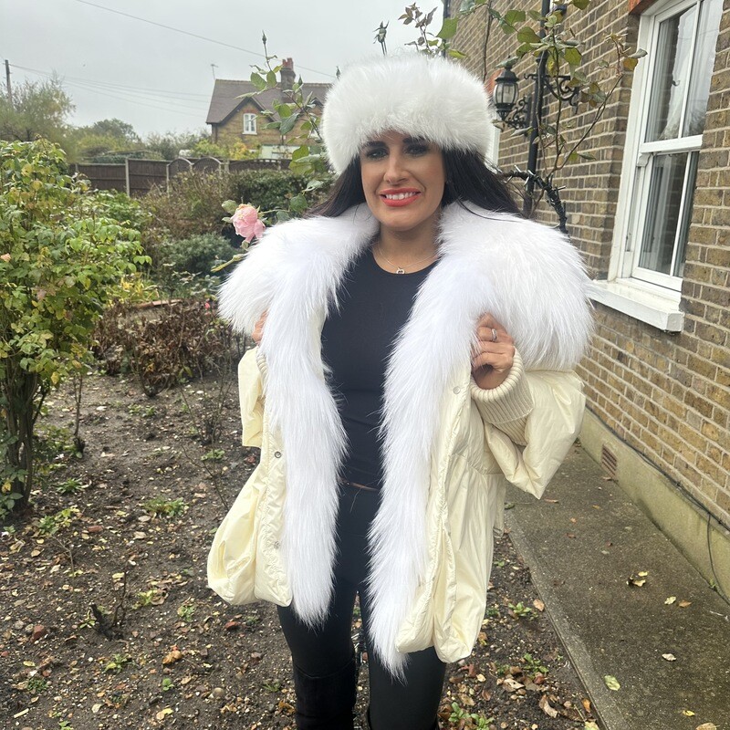 Puffer Jacket Cream (duck down/white fox)