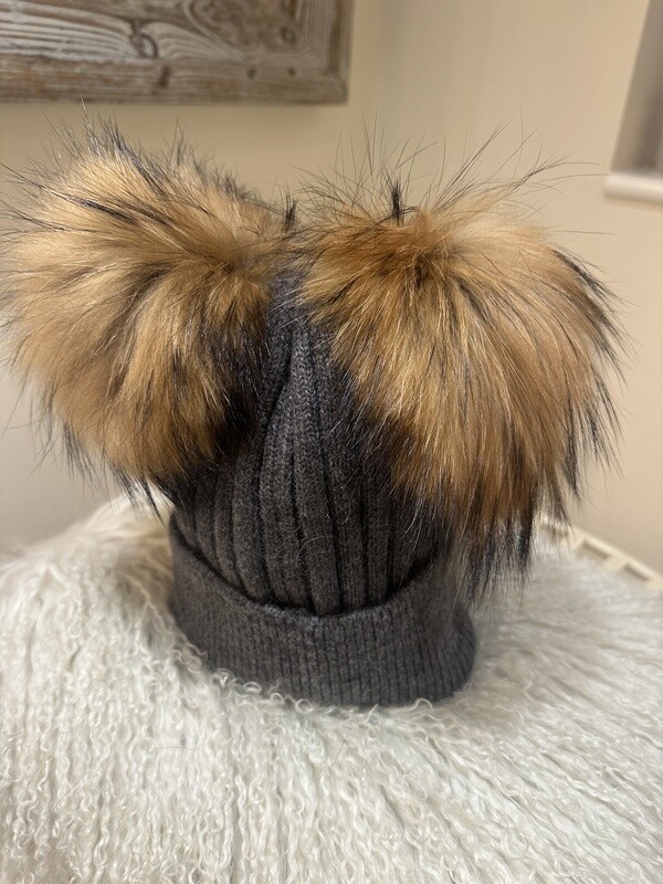 Extra Large Double Pom Pom (darkgrey)