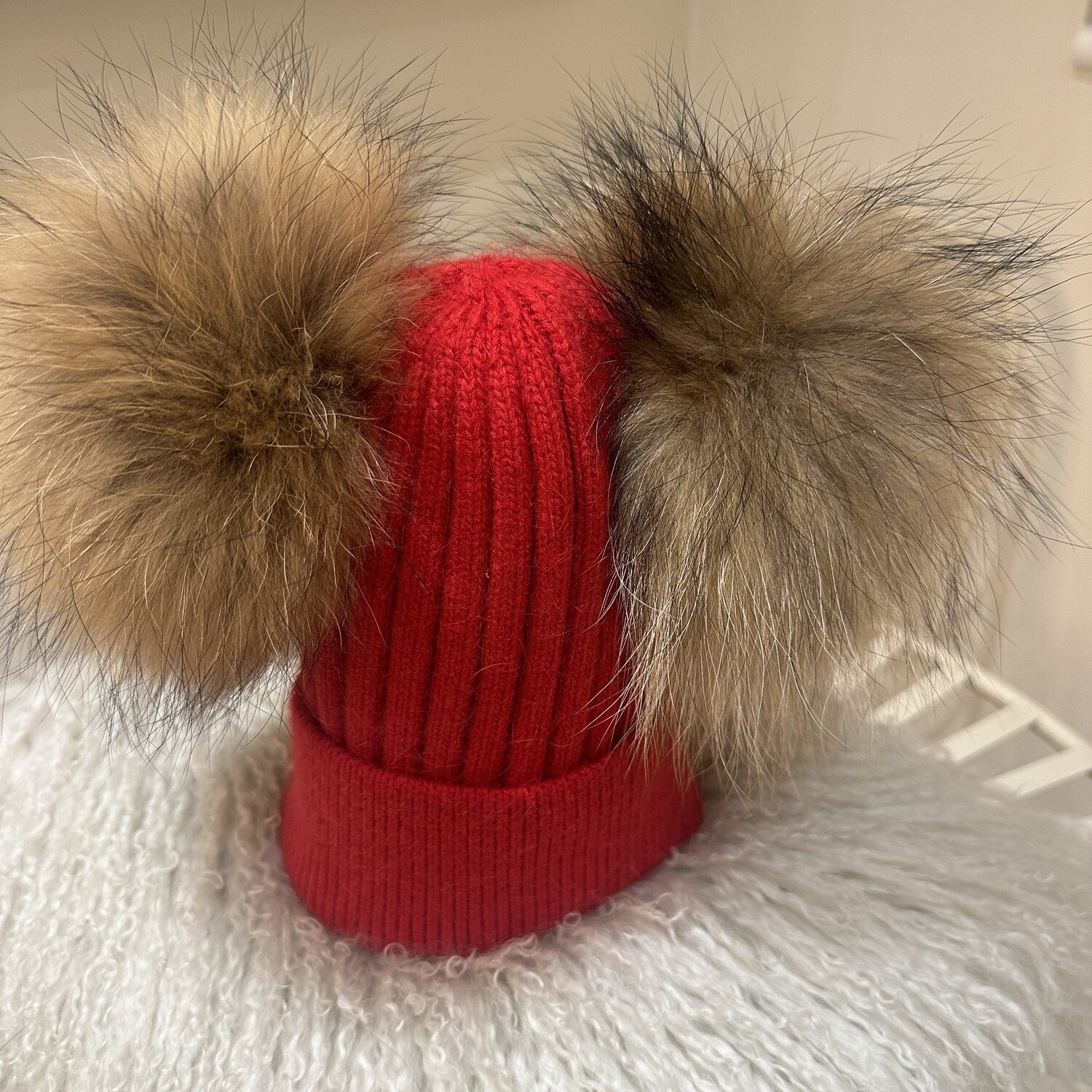 Extra Large Double Pom Pom (red)