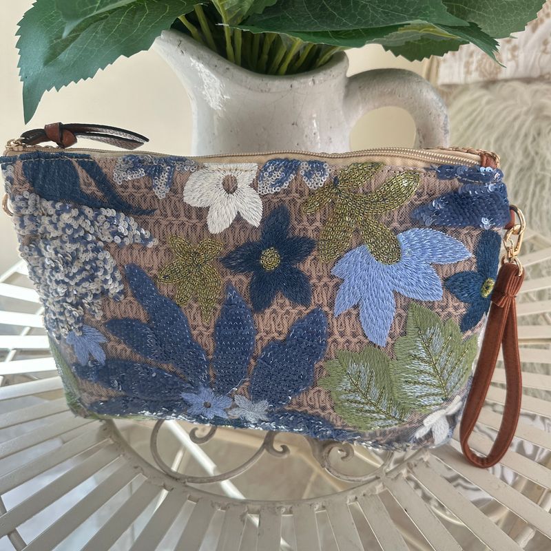 Autumn Sequin Clutch (blue)