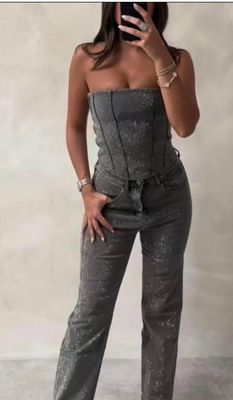 Super Sparkly Jeans (grey) J10040