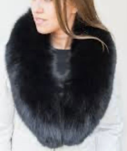 Black Fox Fur Collar