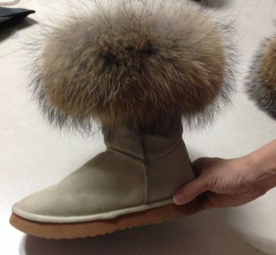 Racoon  Fur Boot Cuff J807
