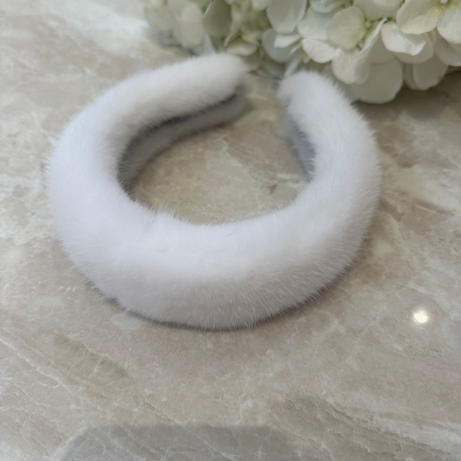 Mink Hair Band (white)