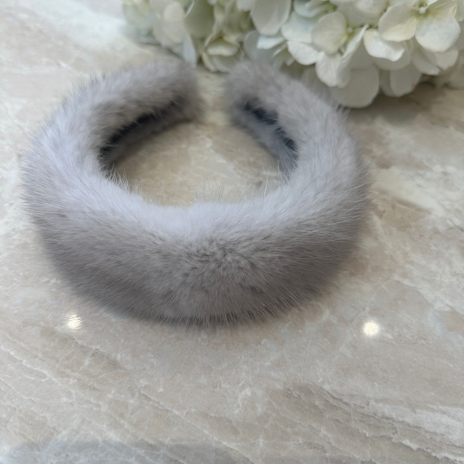 Mink Hair Band (silver grey)