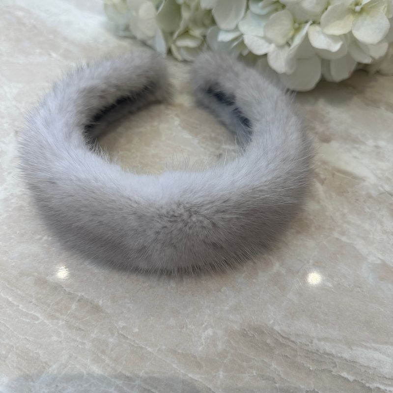 Mink Hair Band (silver grey)