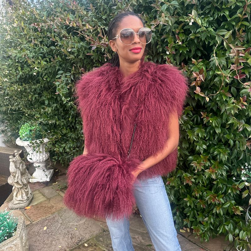 Jas Exclusive Fur Bag (burgundy )