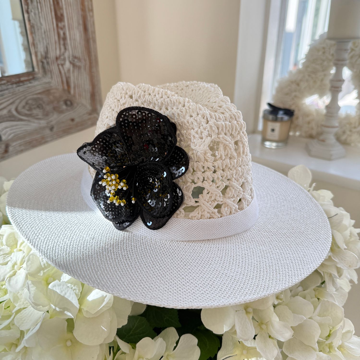 Crochet Flower Fedora