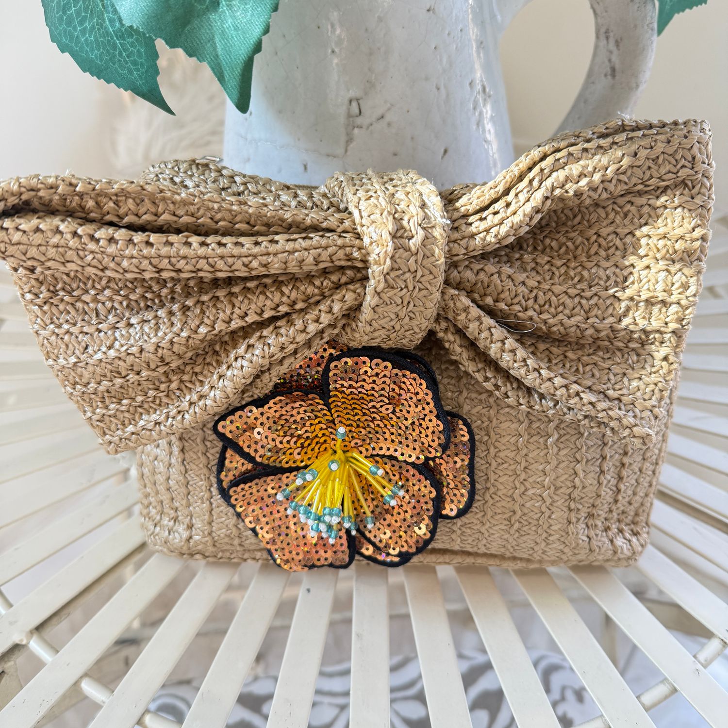 Bow With Sequin Flower