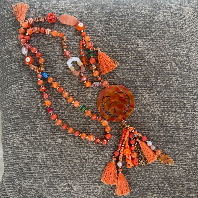 Orange Beaded Necklace